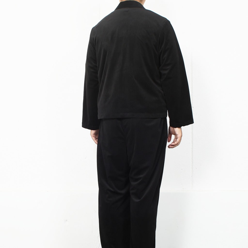 ATHA アタ ジップブルゾン ベロア ヘリンボーン ブラック VELOUR HERRINGBONE ZIP-UP BLOUSON BLACK