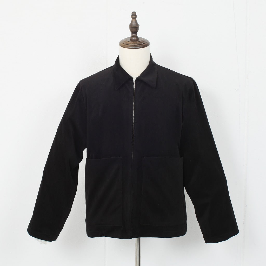 ATHA アタ ジップブルゾン ベロア ヘリンボーン ブラック VELOUR