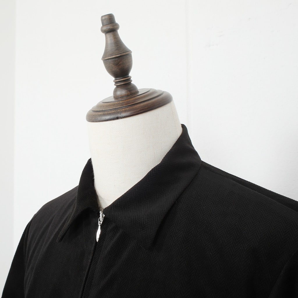 ATHA アタ ジップブルゾン ベロア ヘリンボーン ブラック VELOUR