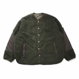 Cape HEIGHTS×TAION ケープハイツ×タイオン ダウンブルゾン リバーシブル KINSELLA キルティング×フリース オリーブ