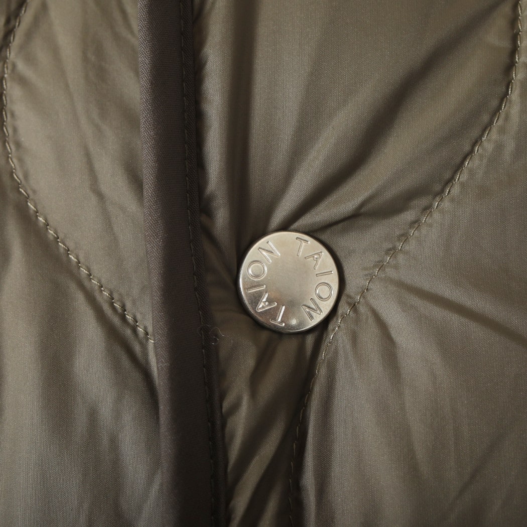 Cape HEIGHTS×TAION ケープハイツ×タイオン ダウンブルゾン リバーシブル KINSELLA キルティング×フリース オリーブ