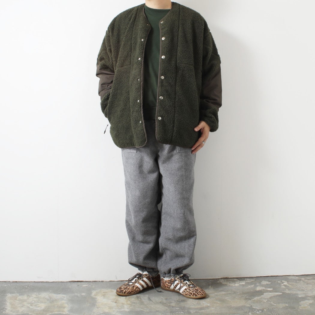 Cape HEIGHTS×TAION ケープハイツ×タイオン ダウンブルゾン リバーシブル KINSELLA キルティング×フリース オリーブ