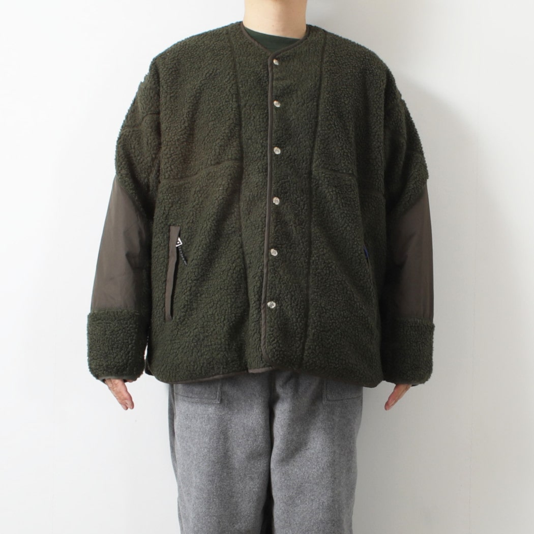 Cape HEIGHTS×TAION ケープハイツ×タイオン ダウンブルゾン リバーシブル KINSELLA キルティング×フリース オリーブ