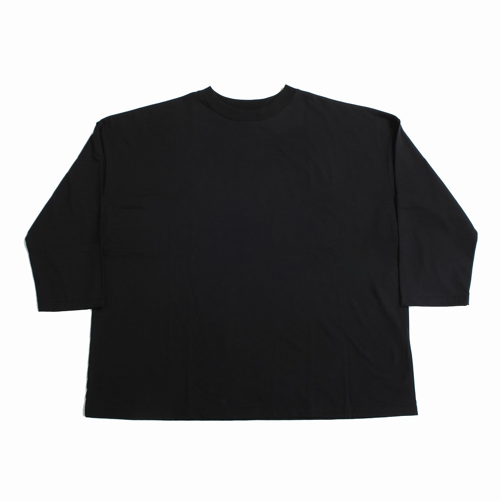 Agreable アグレアーブル カットソー 七分袖 コットン天竺  Tシャツ ブラック