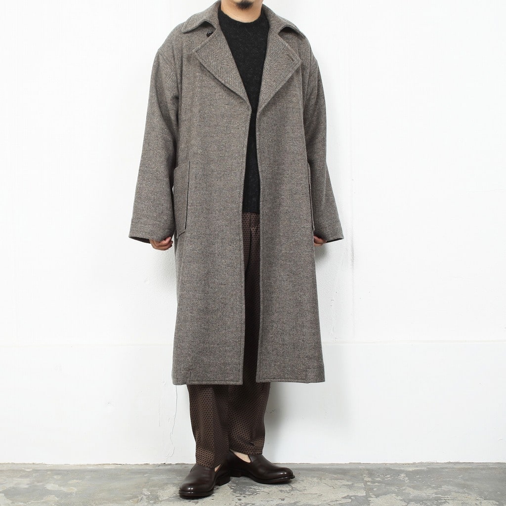 ATHA アタ ジーロンラムウール マキシコート ブラウン GEELONG WOOL