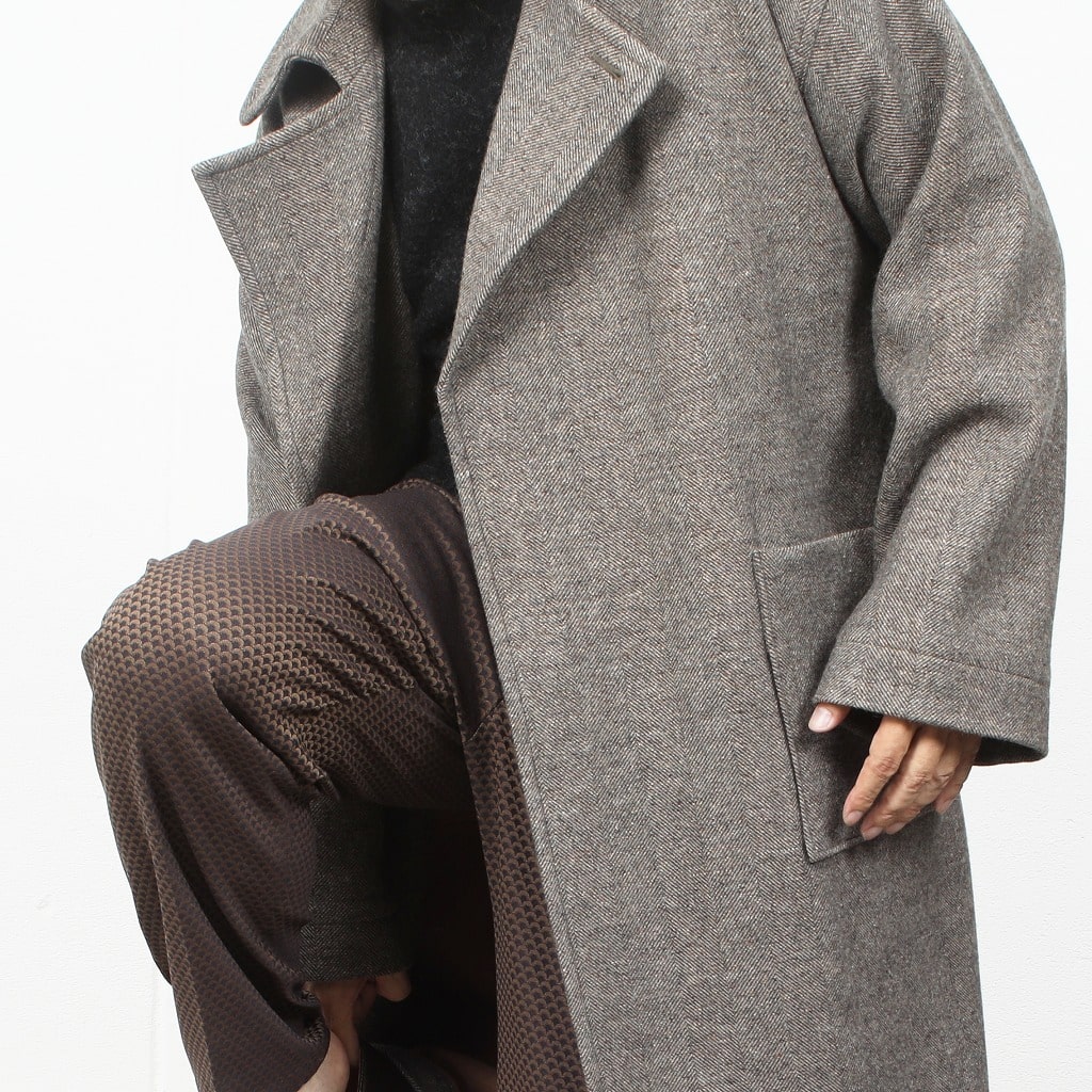ATHA アタ ジーロンラムウール マキシコート ブラウン GEELONG WOOL MAXI COAT BROWN