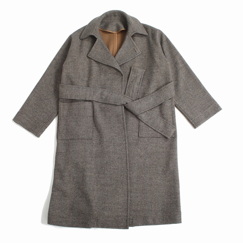 ATHA アタ ジーロンラムウール マキシコート ブラウン GEELONG WOOL