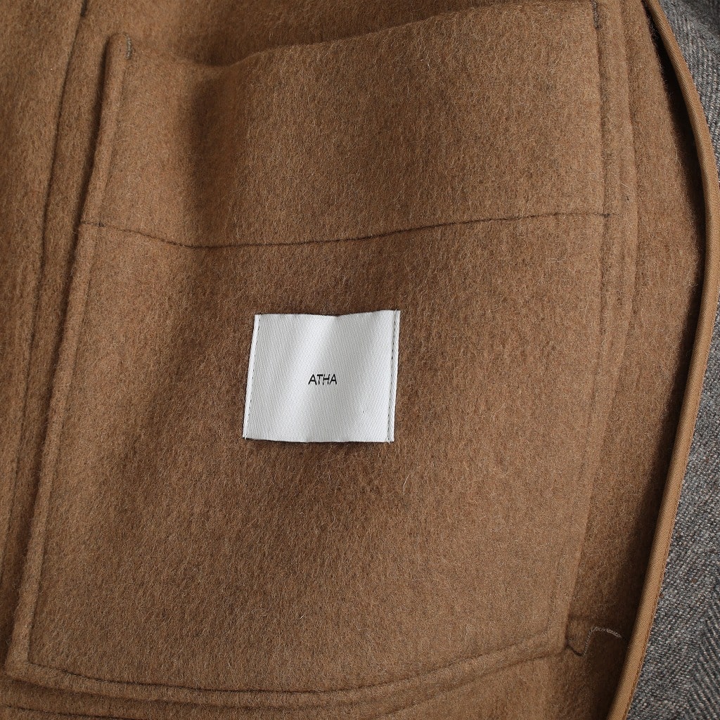 ATHA アタ ジーロンラムウール マキシコート ブラウン GEELONG WOOL MAXI COAT BROWN