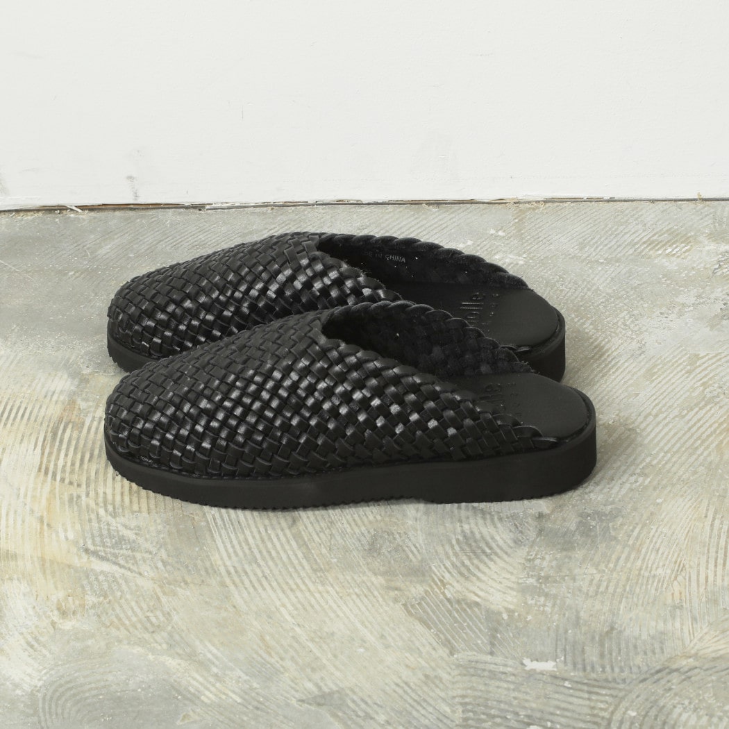 molle shoes モールシューズ ウーブンレザークロッグ ブラック WOVEN LEATHER CROG BLACK