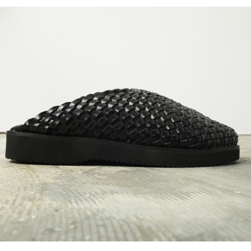molle shoes モールシューズ ウーブンレザークロッグ ブラック WOVEN LEATHER CROG BLACK