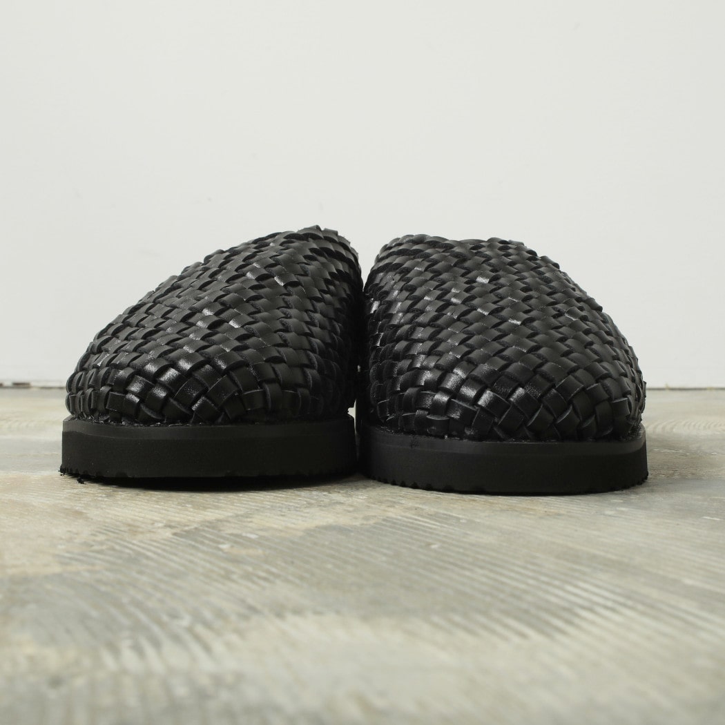 molle shoes モールシューズ ウーブンレザークロッグ ブラック WOVEN LEATHER CROG BLACK