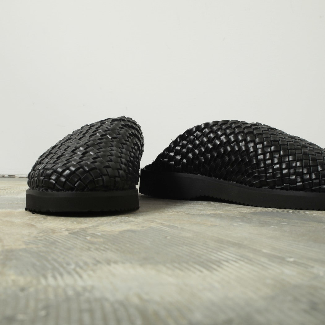 molle shoes モールシューズ ウーブンレザークロッグ ブラック WOVEN LEATHER CROG BLACK