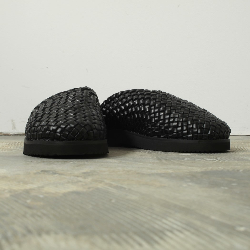 molle shoes モールシューズ ウーブンレザークロッグ ブラック WOVEN LEATHER CROG BLACK