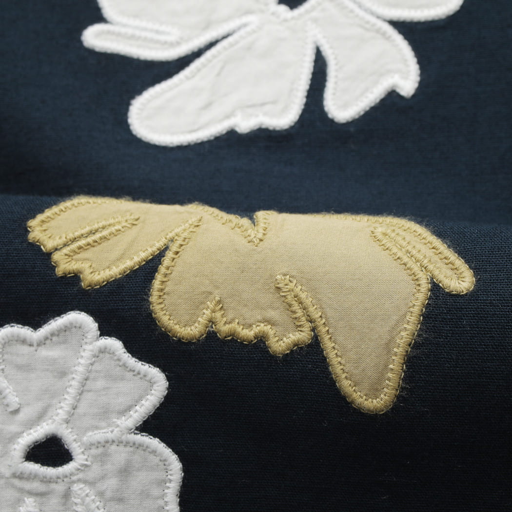 WAX LONDON ワックスロンドン フラワー刺繍 ショートスリーブシャツ ネイビー マルチカラー Navy And Multicolour Floral Applique Short-Sleeve Shirt