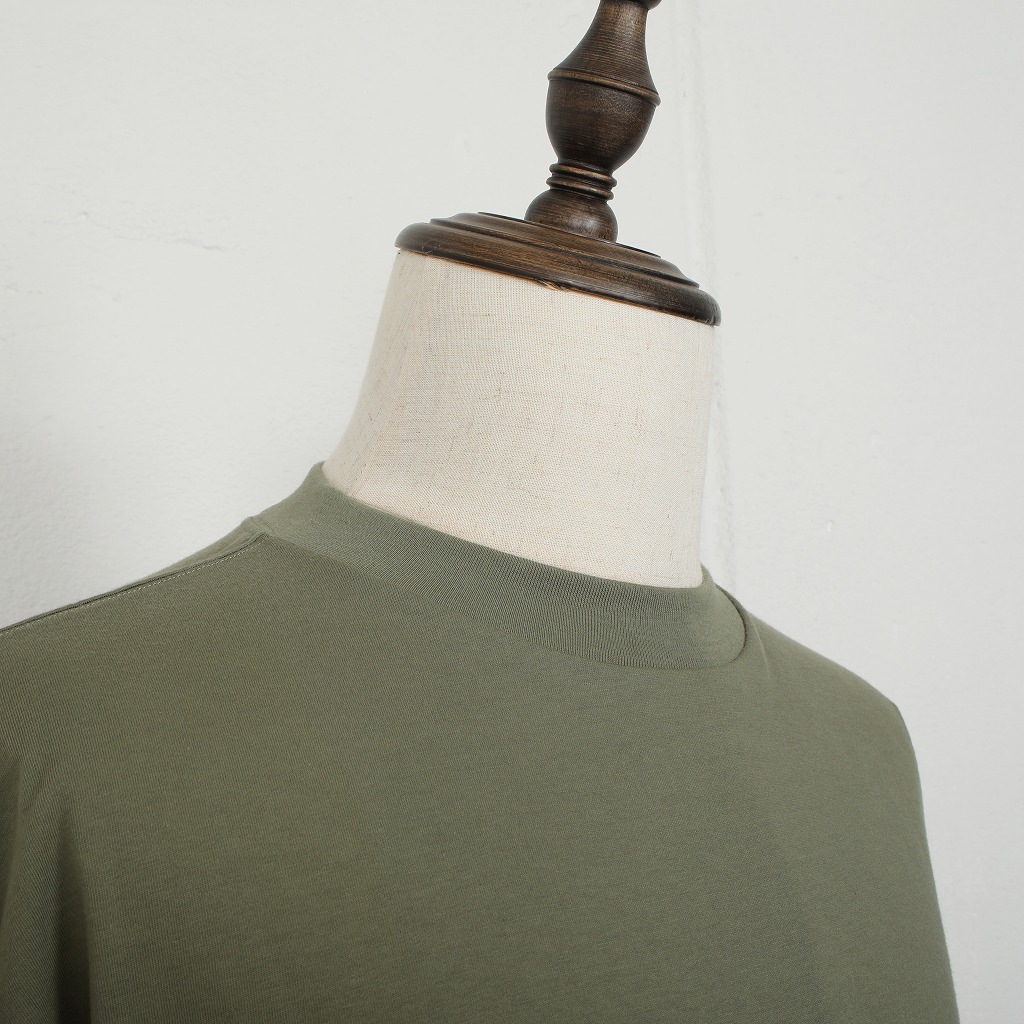 Agreable アグレアーブル カットソー 七分袖 コットン天竺  Tシャツ カーキ