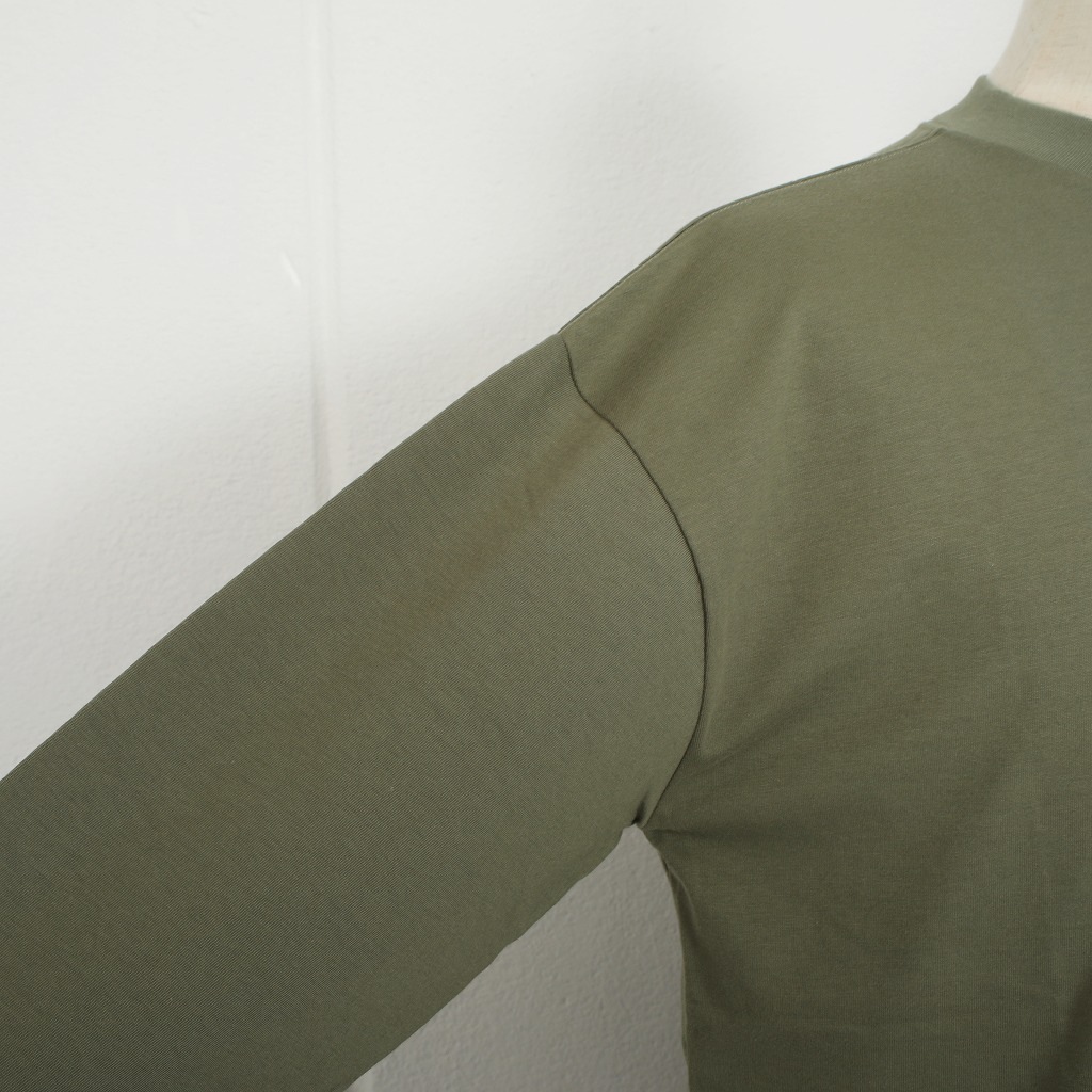 Agreable アグレアーブル カットソー 七分袖 コットン天竺  Tシャツ カーキ