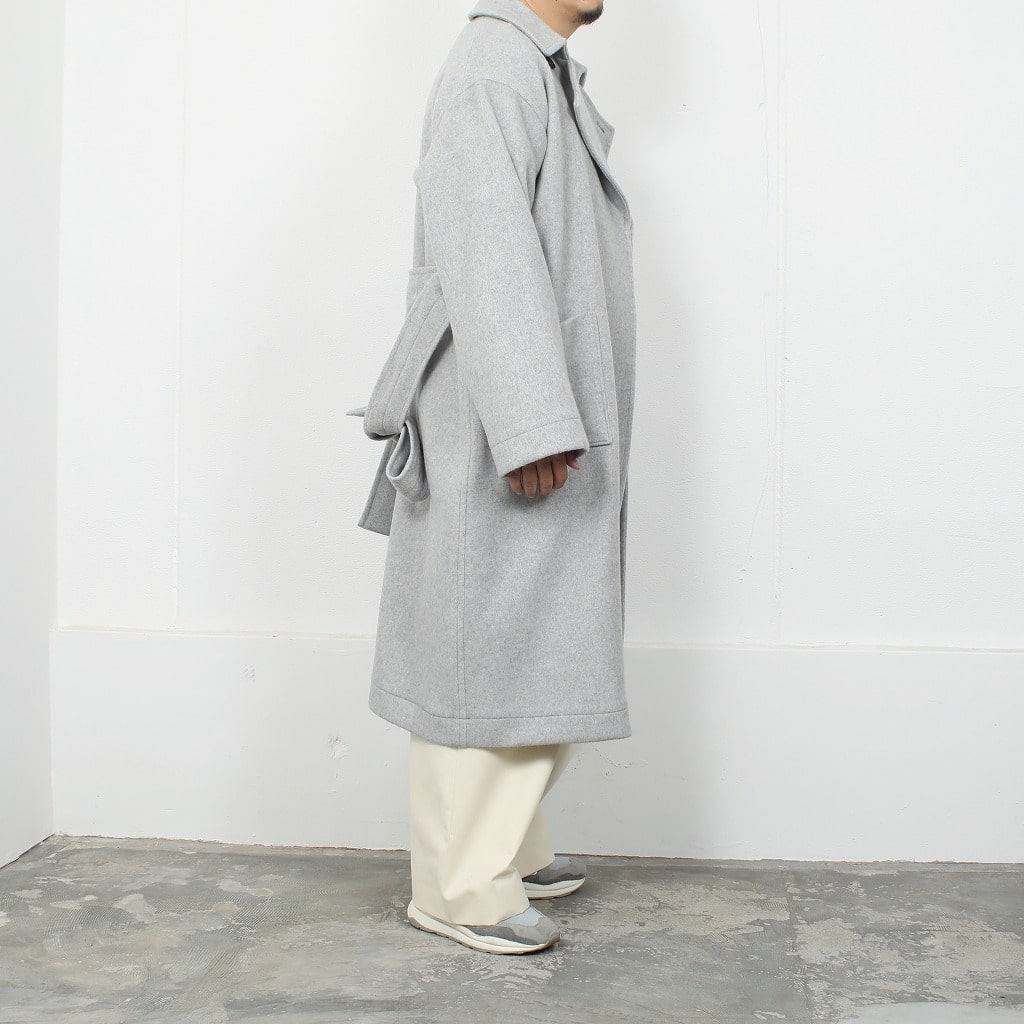 ATHA アタダブルメルトン マキシコート グレー DOUBLE MELTON MAXI