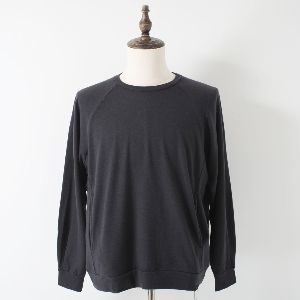 capertica カペルチカ スーパー140s ウォッシャブルウール ポケット付き スウェット トレーナー MW_Jersey CARBONGRAY 