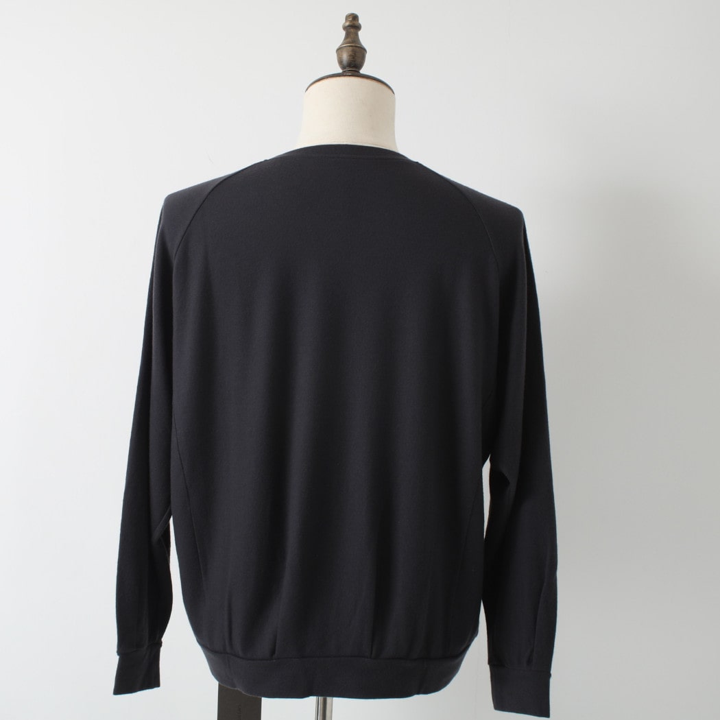 capertica カペルチカ スーパー140s ウォッシャブルウール ポケット付き スウェット トレーナー MW_Jersey CARBONGRAY 