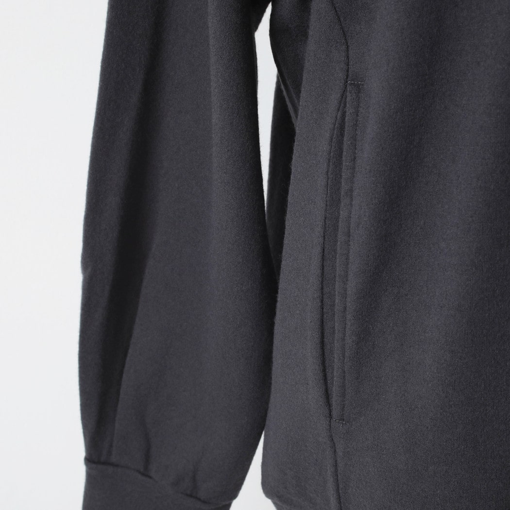 capertica カペルチカ スーパー140s ウォッシャブルウール ポケット付き スウェット トレーナー MW_Jersey CARBONGRAY 