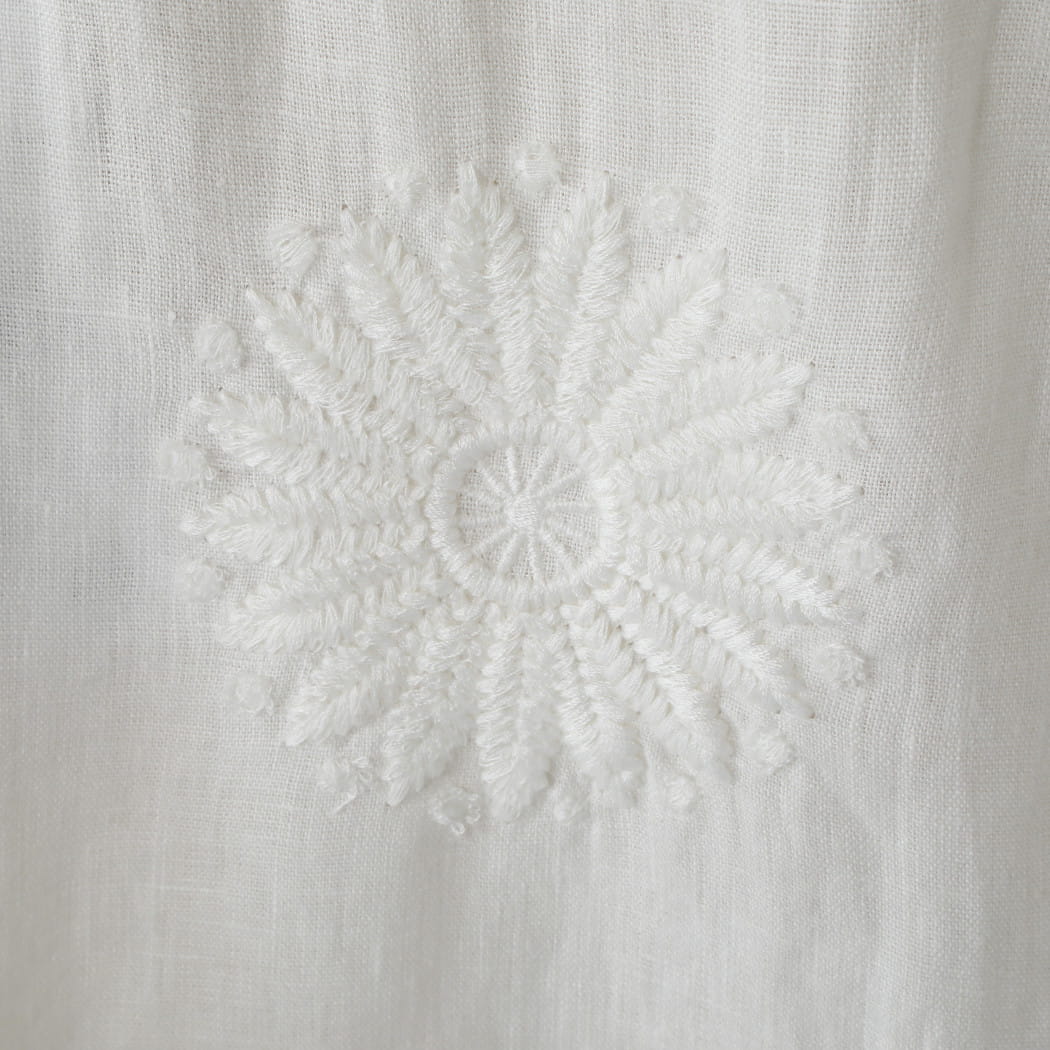 WAX LONDON ワックスロンドン Didcot ワックスロンドン フラワー刺繍 ショートスリーブシャツ ホワイト White Flower Embroidered Short-Sleeve Shirt WHIT