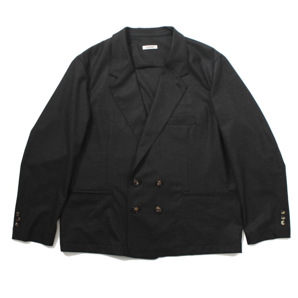 INTERIM LEATHER PIPING DOUBLE JACKET 2/80 スーパー120'S ライト