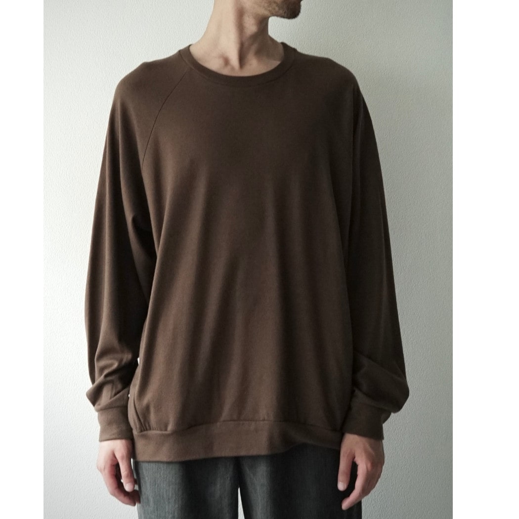 capertica カペルチカ スーパー140s ウォッシャブルウール ポケット付き スウェット トレーナー MW_Jersey TAN