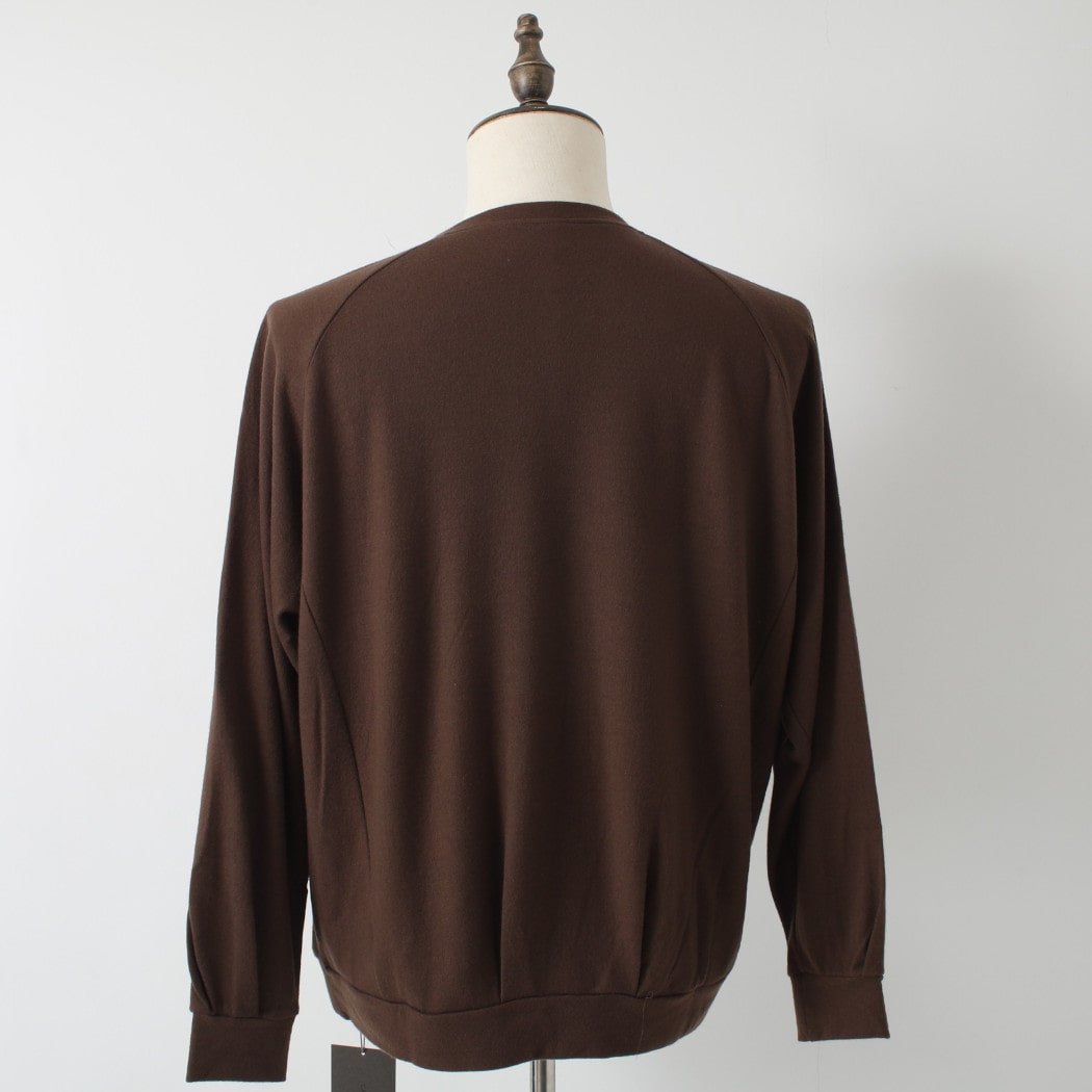 capertica カペルチカ スーパー140s ウォッシャブルウール ポケット付き スウェット トレーナー MW_Jersey TAN