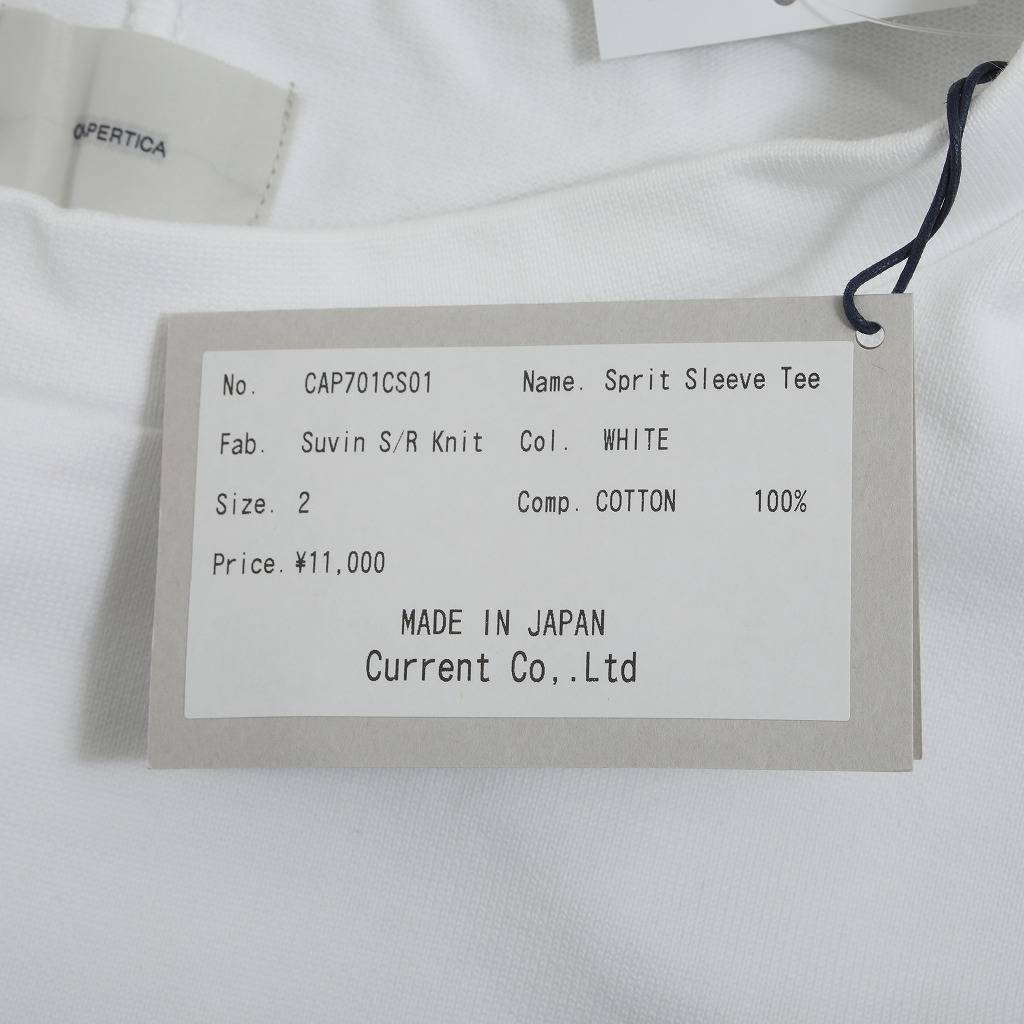 CAPERTICA カペルチカ Tシャツ スビンコットン スピリットスリーブ ホワイト