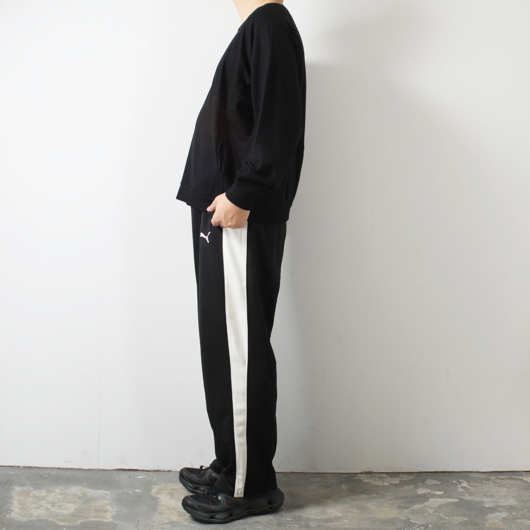 capertica カペルチカ スーパー140s ウォッシャブルウール ポケット付き スウェット トレーナー MW_Jersey BLACK