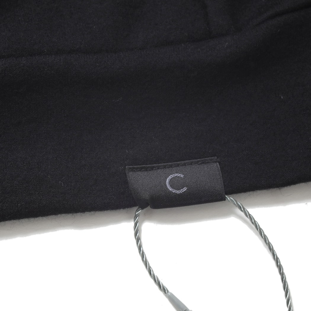 capertica カペルチカ スーパー140s ウォッシャブルウール ポケット付き スウェット トレーナー MW_Jersey BLACK