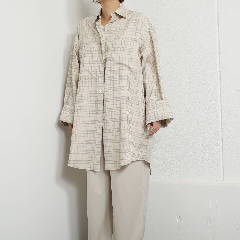 ATHA アタ ジャガード チェックロングシャツT/C JACQUARD PLAID LONG SHIRT