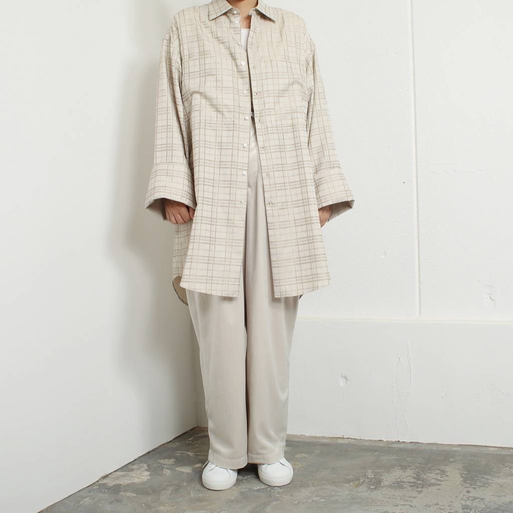 ATHA アタ ジャガード チェックロングシャツT/C JACQUARD PLAID LONG SHIRT