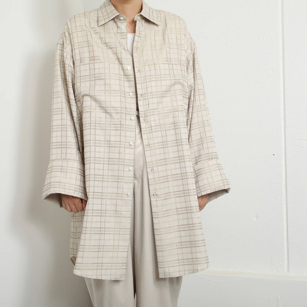 ATHA アタ ジャガード チェックロングシャツT/C JACQUARD PLAID LONG SHIRT