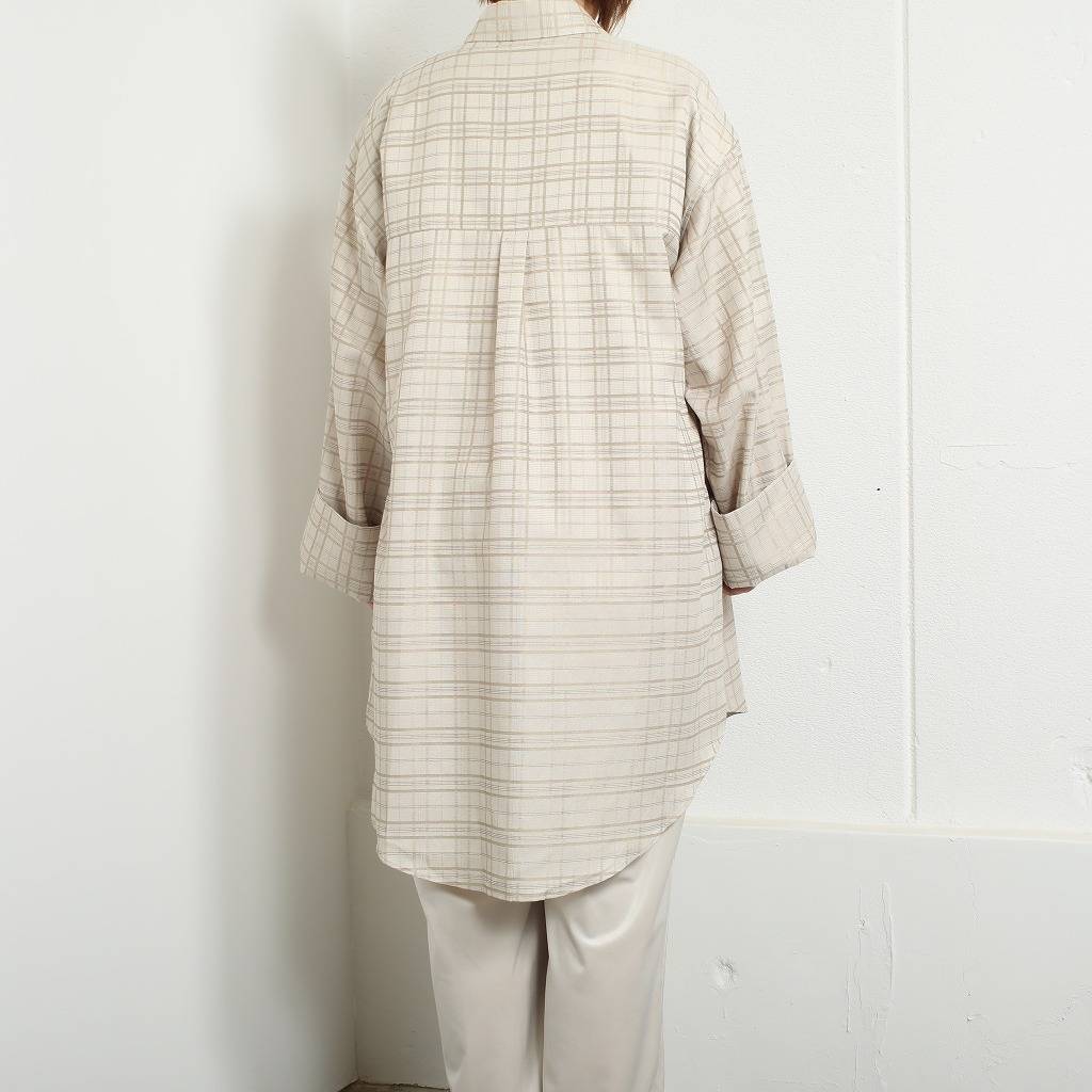 ATHA アタ ジャガード チェックロングシャツT/C JACQUARD PLAID LONG SHIRT