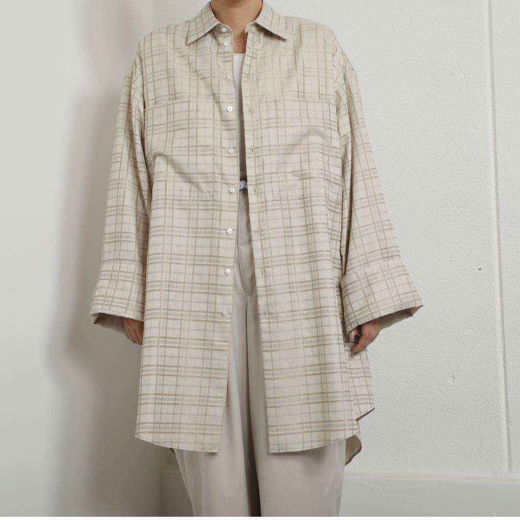 ATHA アタ ジャガード チェックロングシャツT/C JACQUARD PLAID LONG SHIRT