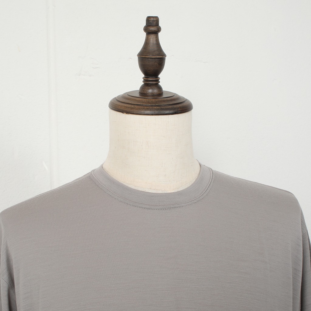 CAPERTICA カペルチカ ウールTシャツ Super120s ウオッシャブルウール オーバーサイズ グレイジュ