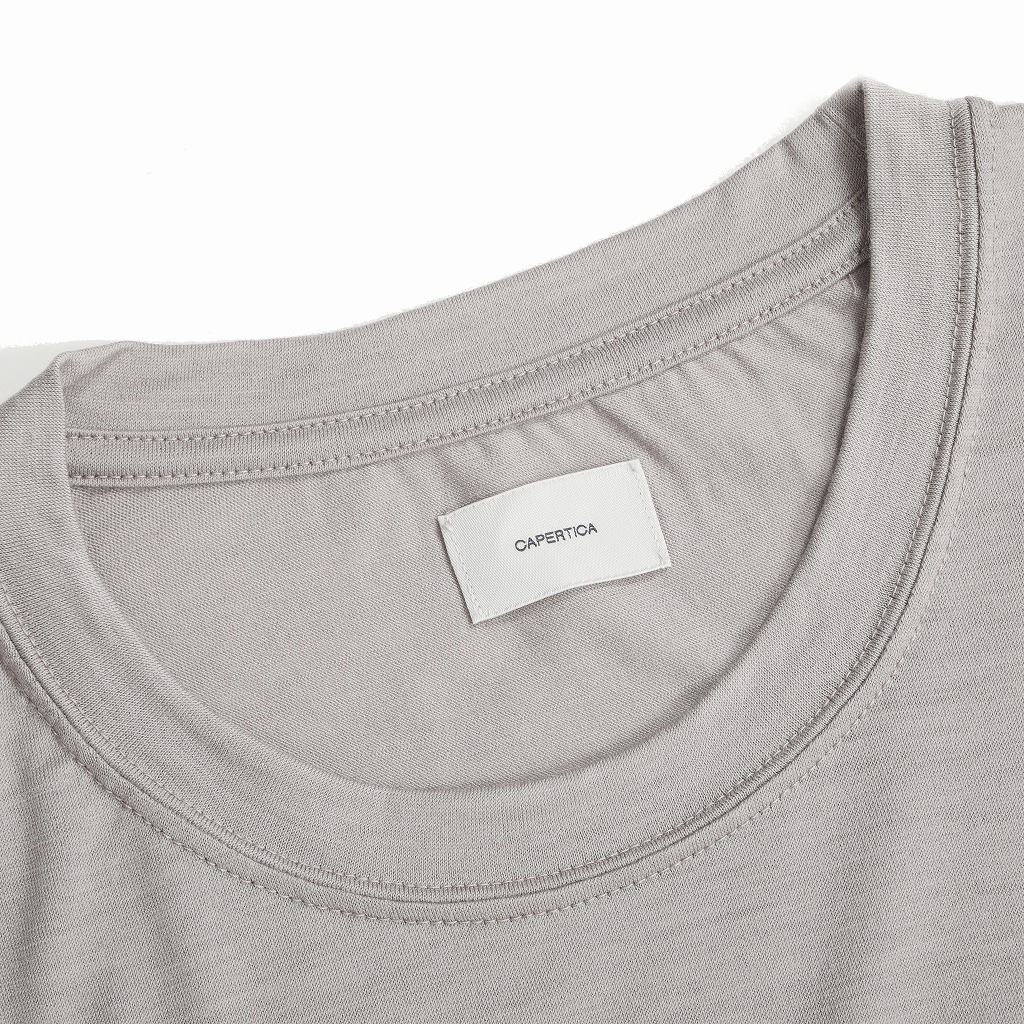 CAPERTICA カペルチカ ウールTシャツ Super120s ウオッシャブルウール オーバーサイズ グレイジュ