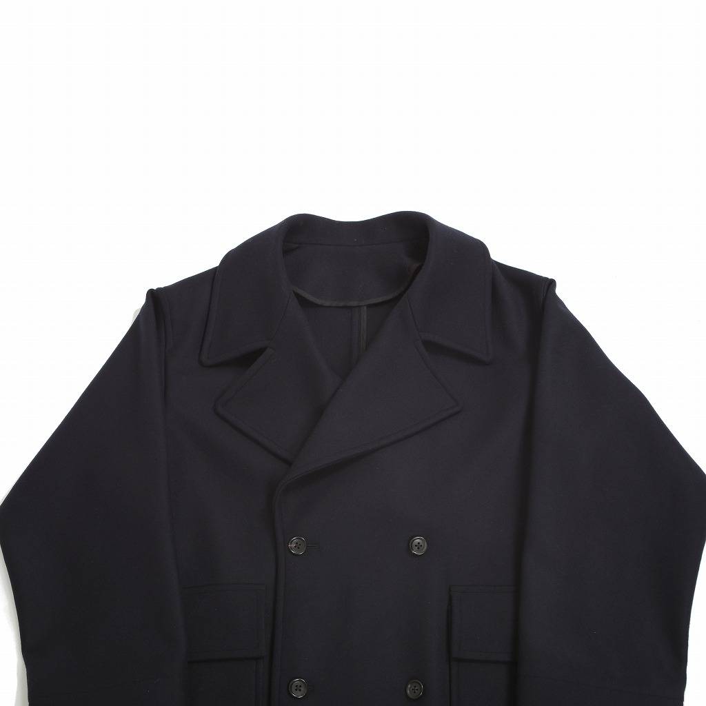 ATHA アタ ダブルメルトン オーバーサイズ ピーコート ネイビー DOUBLE