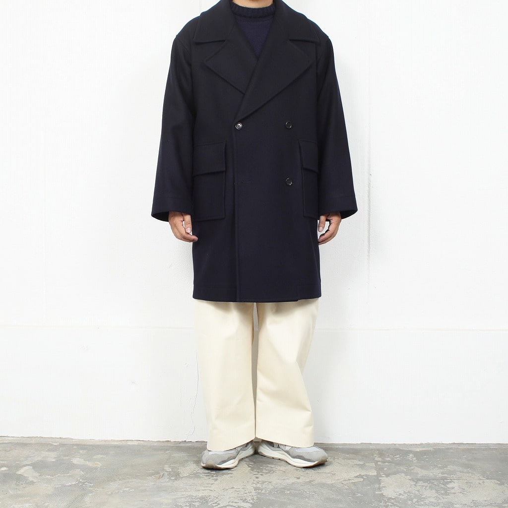 ATHA アタ ダブルメルトン オーバーサイズ ピーコート ネイビー DOUBLE MELTON OVERSIZED PEACOAT NAVY F