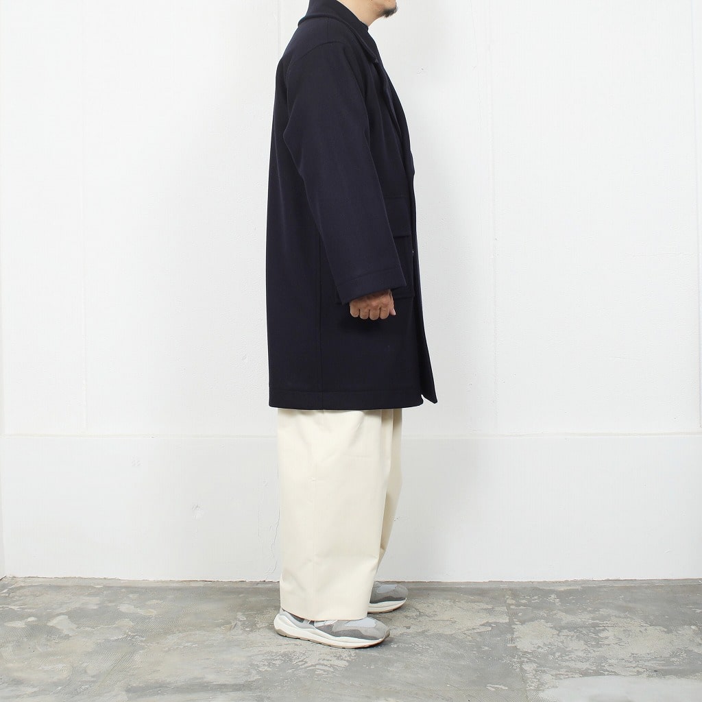 ATHA アタ ダブルメルトン オーバーサイズ ピーコート ネイビー DOUBLE