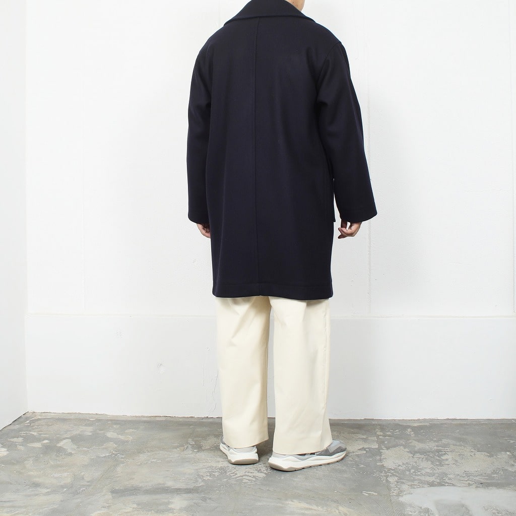 ATHA アタ ダブルメルトン オーバーサイズ ピーコート ネイビー DOUBLE