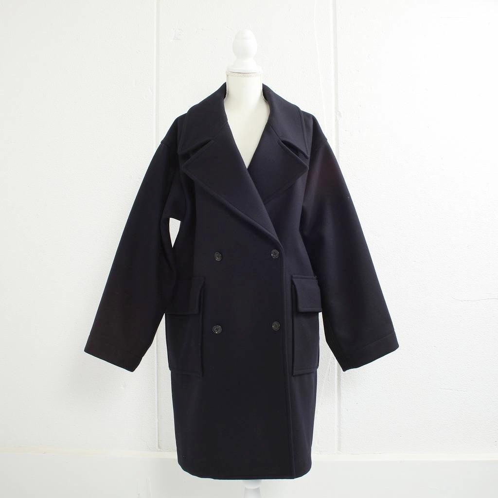 ATHA アタ ダブルメルトン オーバーサイズ ピーコート ネイビー DOUBLE