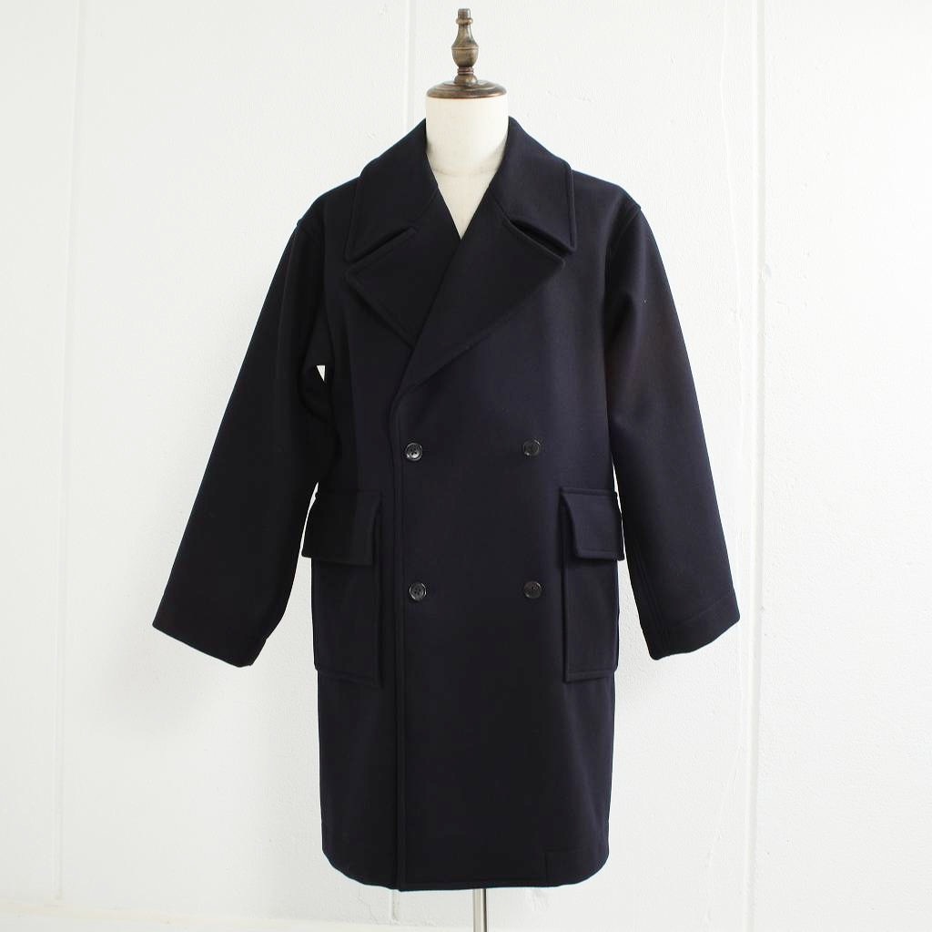 ATHA アタ ダブルメルトン オーバーサイズ ピーコート ネイビー DOUBLE