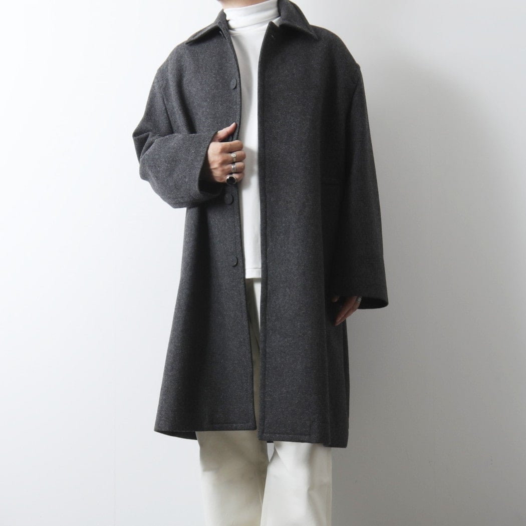 スタジオニコルソン　ラグランコート　19aw 美品　ブルー✖︎グレー　Mサイズ スタジオニコルソン ラグランコート 19aw 美品 ブルー✖︎グレー M