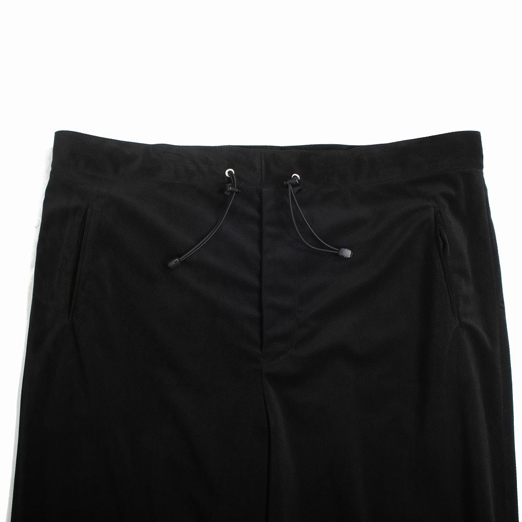 ATHA アタ ワイドイージーパンツ ベロアヘリンボーン ブラック VELOUR HERRINGBONE GATHER WIDE EASY TROUSERS BLACK F