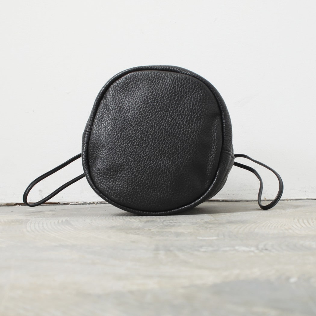 SCYE サイ シュリンクレザードローストリングバッグ ブラック Leather Drawstring Bag