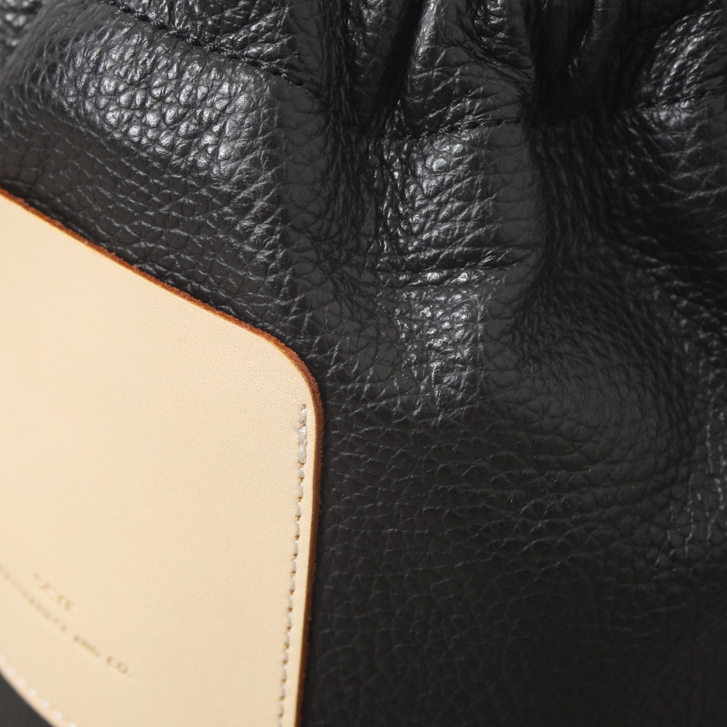 SCYE サイ シュリンクレザードローストリングバッグ ブラック Leather Drawstring Bag