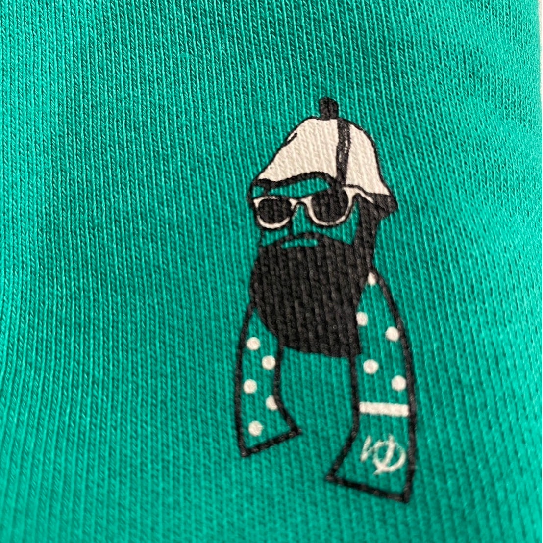 FUN Up Necessary modemdesign SAUNA sweat ファン サウナ おじさん スウェット トレーナー グリーン