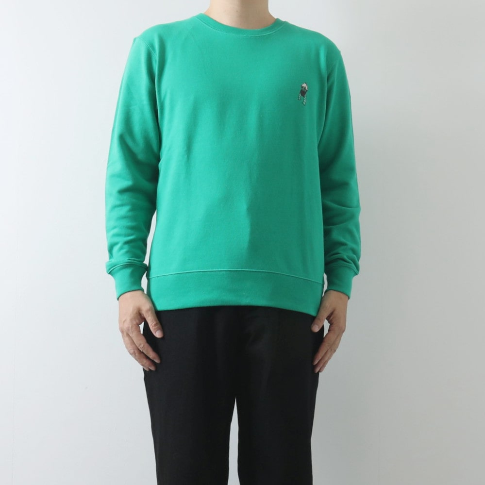 FUN Up Necessary modemdesign SAUNA sweat ファン サウナ おじさん スウェット トレーナー グリーン